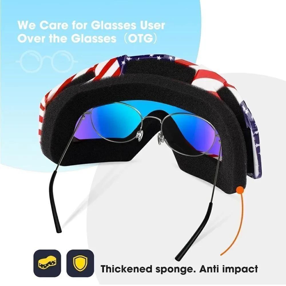 America 🇺🇸  Ski Goggles Unisex 2 pairs